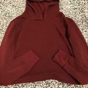 burgundy crop hoodie